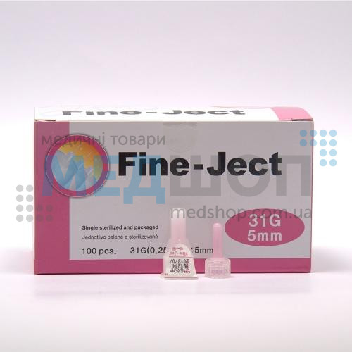 Инсулиновые иголки Fine Ject (Файн Джект) 5 мм - Голки для інсулінових шприц ручок
