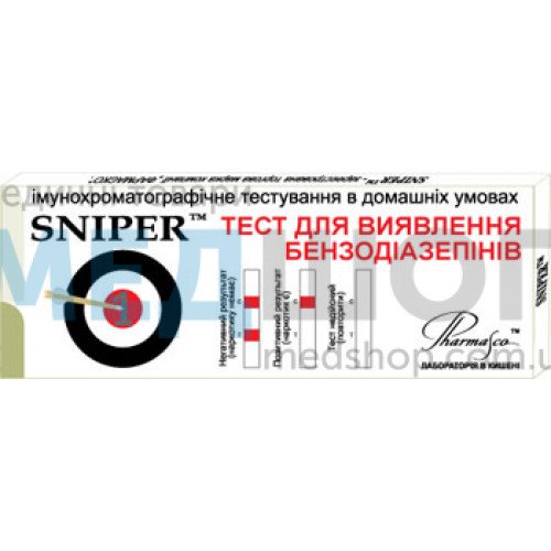 Купить Экспресс-тест на бензодиазепины SNIPER - широкий ассортимент в категории Тест на наркотики